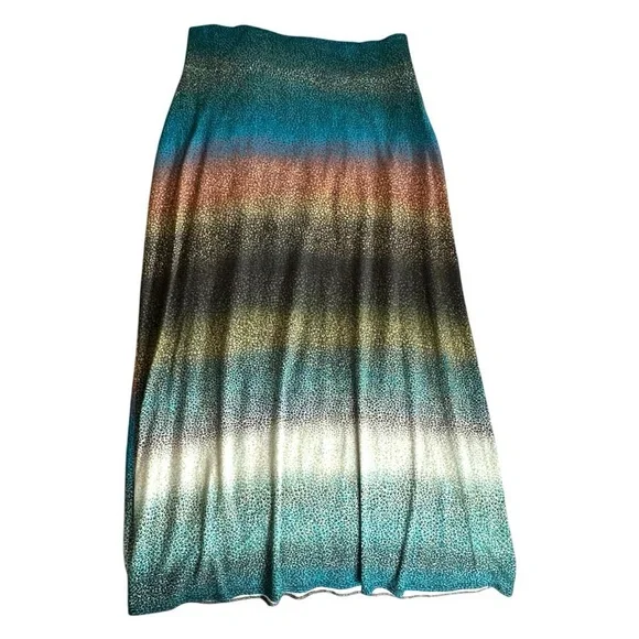 Salaam Made in USA Skirt Gradient Cheetah Print Earthy Tones Womens M - Picture 1 of 7